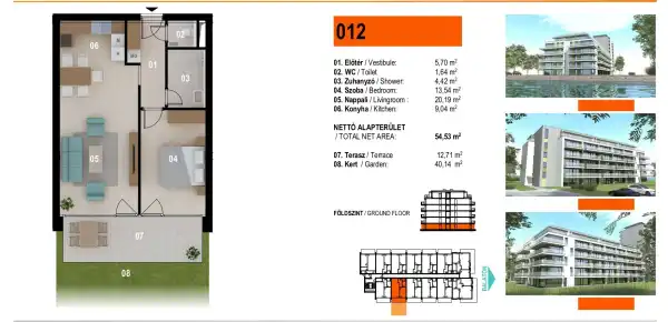 Eladó új építésű téglalakás, Siófok 2 szoba 54 m² 105.6 M Ft